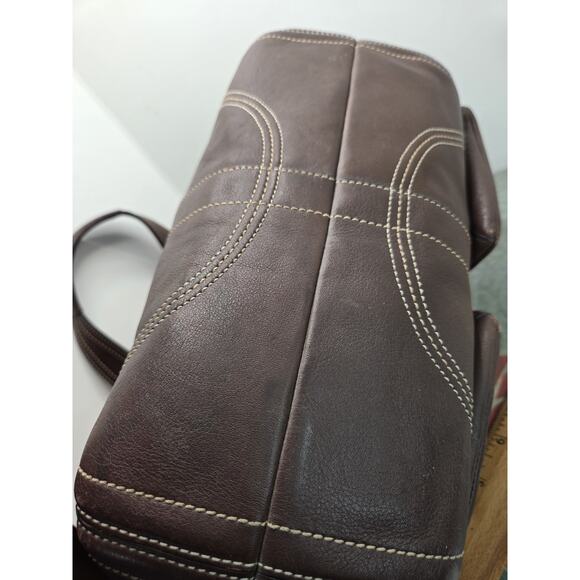 Vtg Coach Soho Luxury Satchel Purse Brown C0GZ-8A09 Double Handle Buckle Pockets - Picture 8 of 15